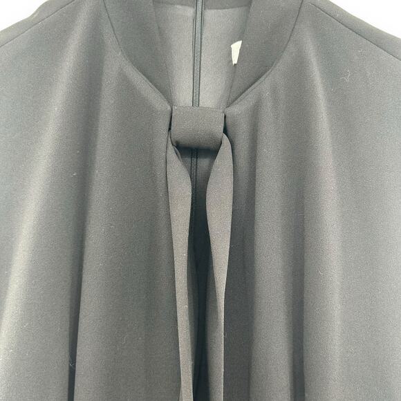 Calvin Klein Black Stretch jumpsuit Tie Neck Pockets Size 10 Wide Leg EUC - Picture 4 of 11